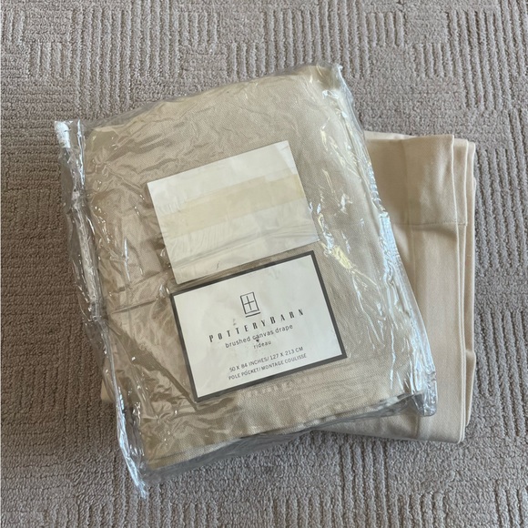 (2) Pottery Barn Brushed Canvas Drape | 50x84 | Pole Pocket | Color: Rideau - Picture 3 of 10